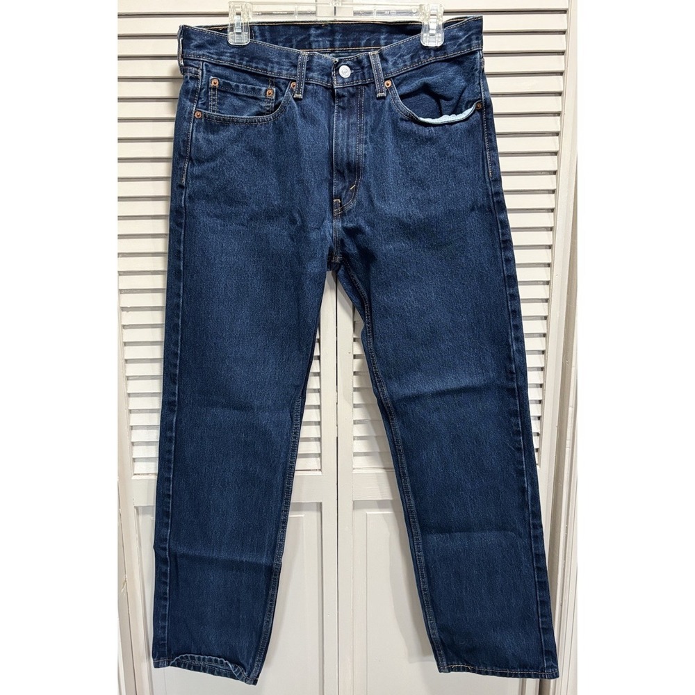 BOGO Levi's 505 Zip Logo Size 34x32 Mid Rise Cotton Dark Wash Cotton